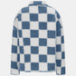 Checkered Snap Down Long Sleeve Teddy Jacket