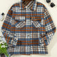 Plaid Collared Neck Jacket with Chest Pockets