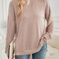 Slit Round Neck Long Sleeve Sweatshirt