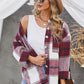 Plaid Button Up Dropped Shoulder Jacket