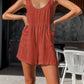 Full Size Scoop Neck Tie Shoulder Romper