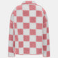 Checkered Snap Down Long Sleeve Teddy Jacket