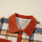 Plus Size Plaid Button Down Jacket