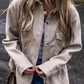 Button Up Collared Neck Long Sleeve Jacket