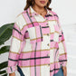 Plaid Button Up Dropped Shoulder Jacket