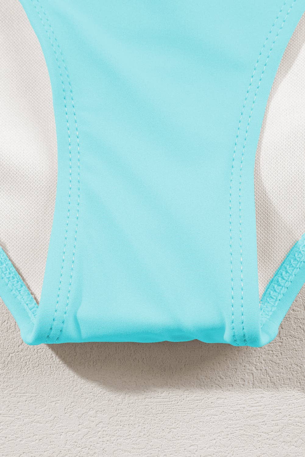 Striped Spaghetti Strap High Waist Bikini Swimsuit: Sky Blue / XL / 82%Nylon+18%Spandex