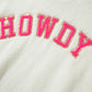 HOWDY Patched Round Neck Sherpa Sweatshirt