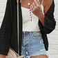 Openwork Open Front Dropped Shoulder Cardigan