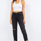 American Bazi High Waist Distressed Cropped Straight Jeans