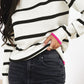 Striped Round Neck Drop Shoulder Sweater