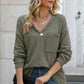 Exposed Seam V-Neck Long Sleeve T-Shirt