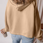 Pocketed Half Zip Dropped Shoulder Hoodie