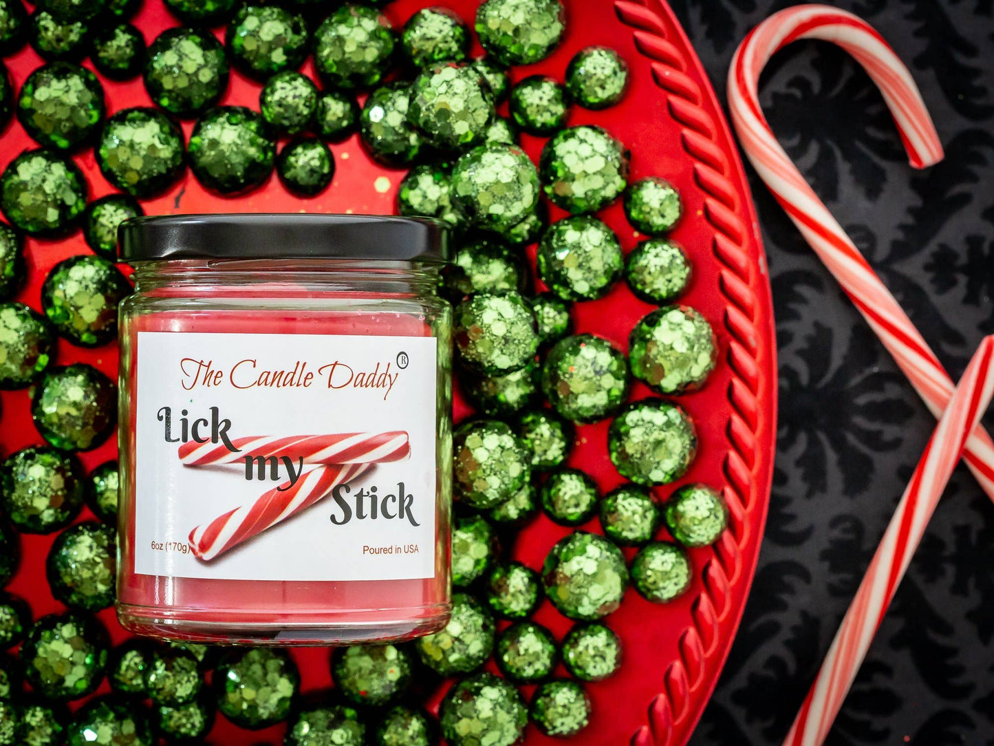 Lick My Stick Peppermint Holiday Candle - Funny Christmas