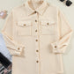 Pocketed Button Up Dropped Shoulder Shacket