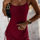 Drawstring Scoop Neck Spaghetti Strap Knit Dress