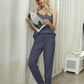 Fuzzy V-Neck Cami and Pants Lounge Set