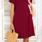 Flounce Sleeve Round Neck Dress with Pockets