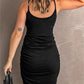 Ruched Scoop Neck Mini Cami Dress