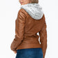 YMI Faux Layered Double-Zipper Jacket with Fuzzy Hood