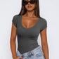 Scoop Neck Cap Sleeve T-Shirt