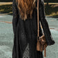 Openwork Open Front Long Sleeve Cardigan