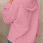 Textured Long Sleeve Hoodie with Pockets