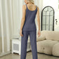 Fuzzy V-Neck Cami and Pants Lounge Set