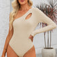 Cutout One Shoulder Long Sleeve Bodysuit