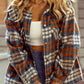 Plaid Collared Neck Jacket with Chest Pockets