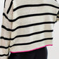 Striped Round Neck Drop Shoulder Sweater