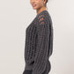 HYFVE Openwork Round Neck Long Sleeve Knit Cover Up