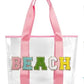RTS: Clear Embroidered Chenille Letter Totes-