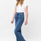 Judy Blue Full Size Double Button Wide Leg Jeans