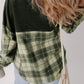 Snap Down Collared Neck Plaid Shacket