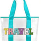 RTS: Clear Embroidered Chenille Letter Totes-