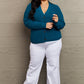 Zenana Kiss Me Tonight Full Size Button Down Cardigan in Teal