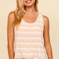 Haptics Round Neck Striped Knit Tank