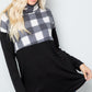 Celeste Full Szie Pocketed Plaid Turtleneck Long Sleeve Blouse