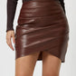 Ruched Asymmetrical Hem Skirt