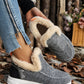 Furry Suede Round Toe Flat Sneakers