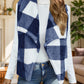 Plaid Open Front Vest Coat