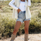 Fuzzy Mock Neck Button Up Vest Coat