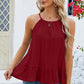 Tied Ruffled Round Neck Cami