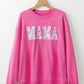 MAMA Round Neck Long Sleeve Sweatshirt