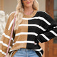 Contrast Striped Long Sleeve Sweatshirt