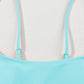 Striped Spaghetti Strap High Waist Bikini Swimsuit: Sky Blue / XL / 82%Nylon+18%Spandex
