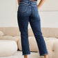 RFM Full Size Tummy Control Distressed High Waist Raw Hem Jeans