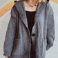 Dropped Shoulder Long Sleeve Hooded Cardigan