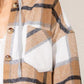 Drawstring Plaid Dropped Shoulder Hooded Shacket