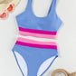 Contrast Scoop Neck Two-Piece Swim Set